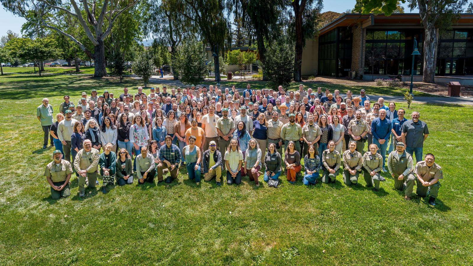 Midpen staff and board members pose for photo at 2025 Staff Recognition Event