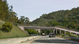 Photo simulation of a trail overcrossing above Highway 17.