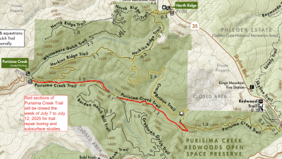 map of trail closure
