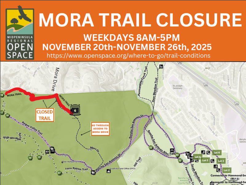 Map of Mora Trail closure