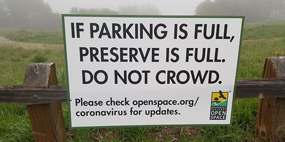 If parking is full preserve is full. Do not crowd.