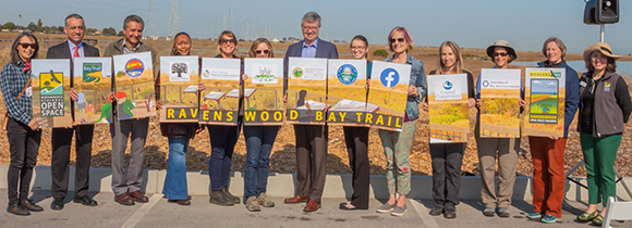 Ravenswood Bay Trail partners and grant funders gathered to kickoff construction.