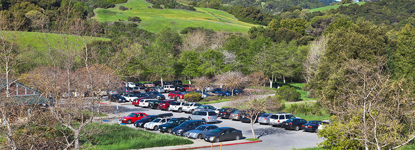 Parking lot at Rancho San Antonio. © Karl Gohl
