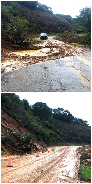 Mount Umunhum before and after storm repair