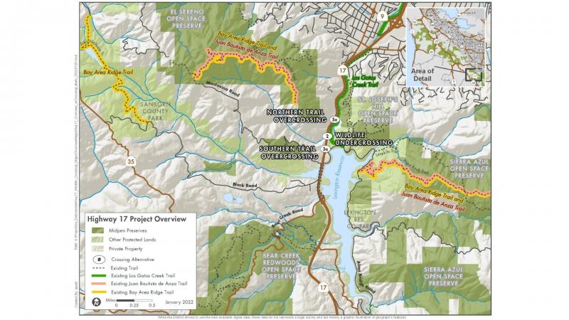 Map of HIghway 17 Crossings, updated February 2022